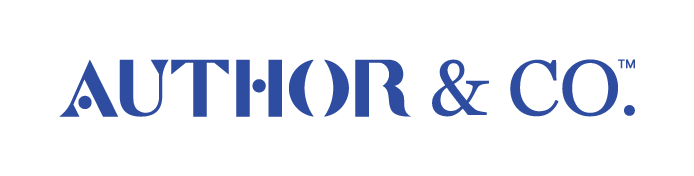 Author & Co. Logo with blue text