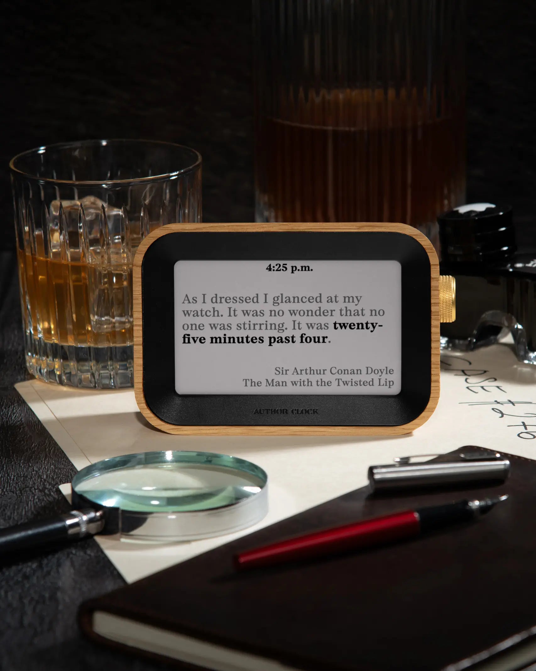 Author Clock Vol 1 displaying a quote from The Man with the Twisted Lip